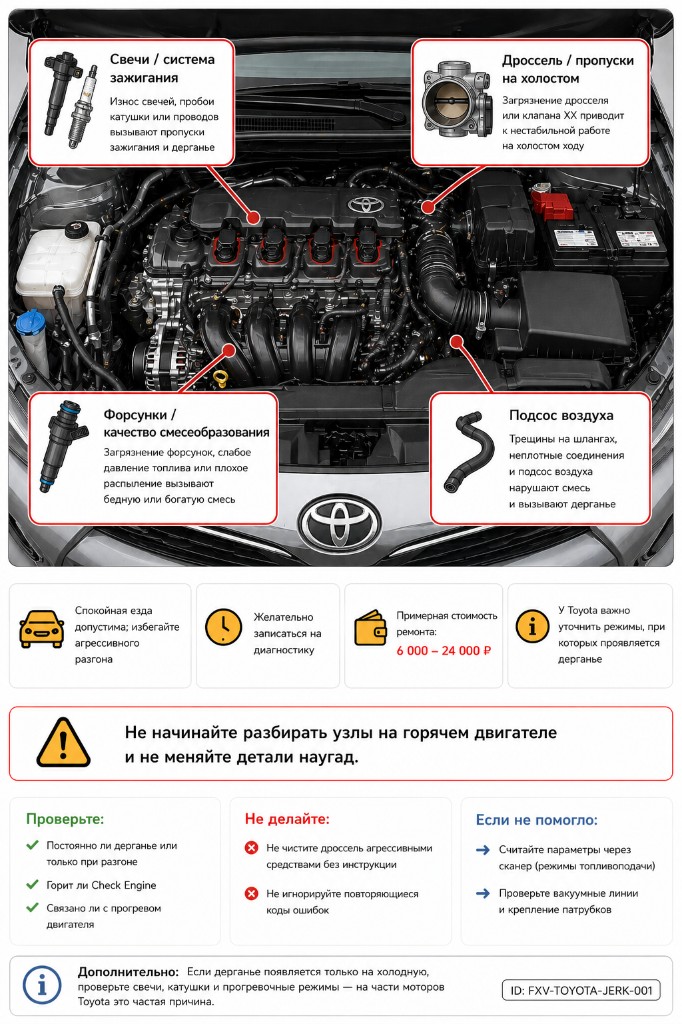 Схема основных причин, почему Toyota дергается